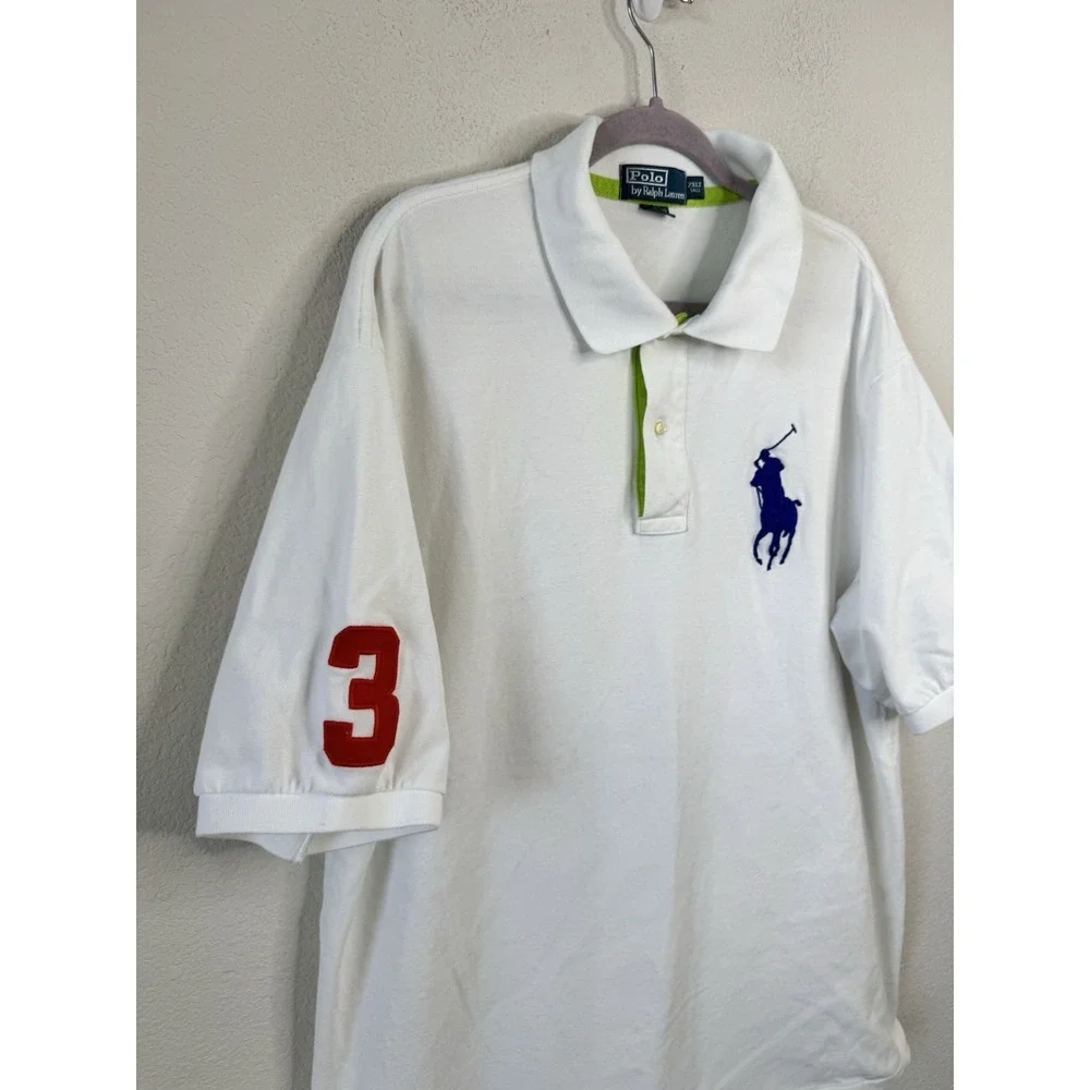 Polo Ralph Lauren Big Pony Polo Shirt Men's 2XLT Tall White Short‎ Sleeve Golf